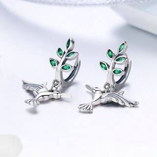 Foto 3 | Aretes Chualda, Colibries De Plata .925 Con Chapa De Platino, Se Pueden Mojar