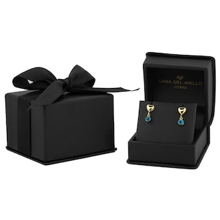 Foto 3 | Aretes Corazón Y Ojito 1.2 Cm Oro Sólido 14k