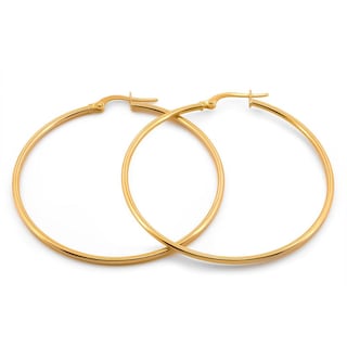 Foto 1 | Arracadas Lisas 4.2 cm Oro Sólido 14k