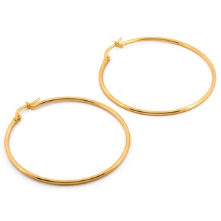 Foto 2 | Arracadas Lisas 4.2 cm Oro Sólido 14k