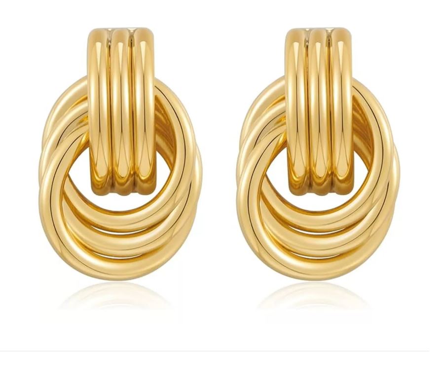 Foto 2 pulgar | Aretes de Nudo Oro 18k Xtellar Gruesos Joyería para Mujer