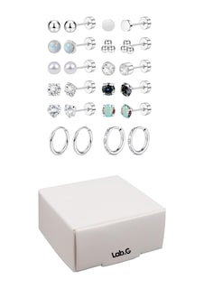 Foto 1 | Piercing Arete Para Oreja Cartílago Mujer Acero Inoxidable 12 Pares Plata