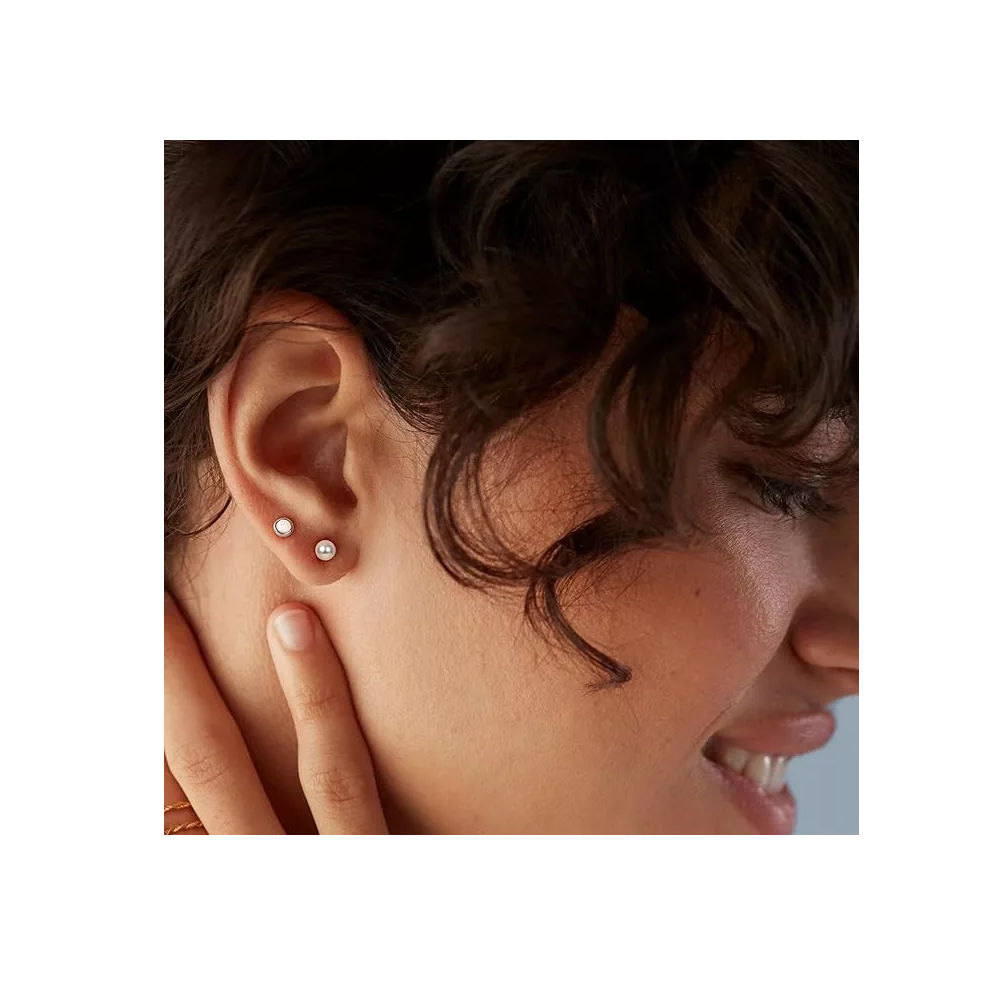 Foto 4 pulgar | Piercing Arete Para Oreja Cartílago Mujer Acero Inoxidable 12 Pares Plata