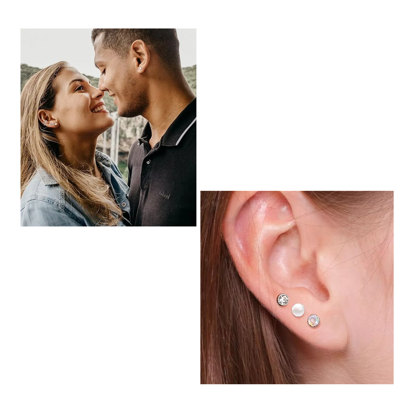 Foto 5 pulgar | Piercing Arete Para Oreja Cartílago Mujer Acero Inoxidable 12 Pares Plata