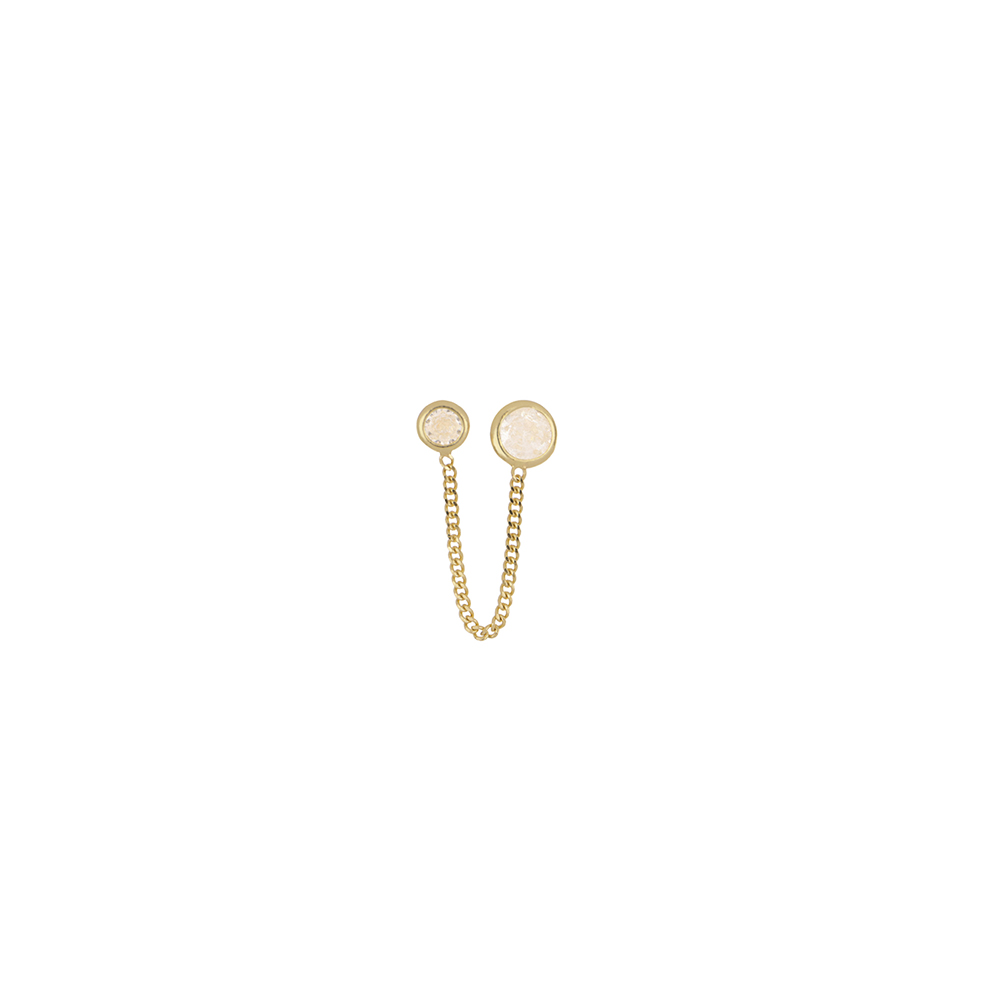 Foto 2 pulgar | Aretes Zekie 7026 Oro 10k Amarillo Con Zirconia