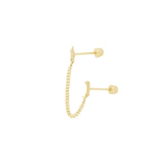 Foto 2 | Aretes Zekie 7023 Oro 10k Amarillo Estrela Y Luna