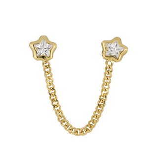 Foto 1 | Aretes Zekie 7035 Oro 10k Amarillo Doble Estrellas