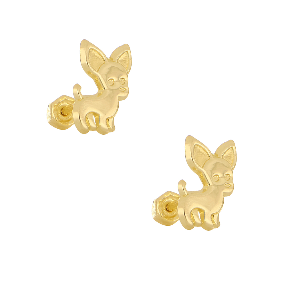 Foto 1 | Aretes Zekie 7036 Oro 14k Amarillo Perro Chihuahua