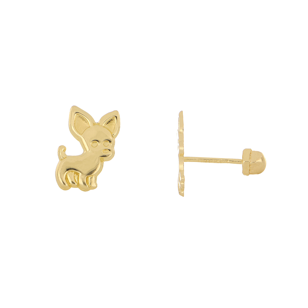 Foto 3 pulgar | Aretes Zekie 7036 Oro 14k Amarillo Perro Chihuahua