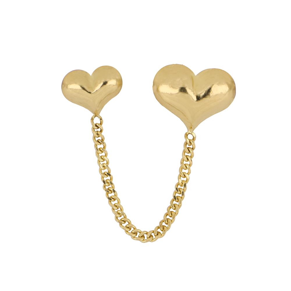 Foto 1 | Aretes Zekie 7034 Oro 10k Amarillo Doble Corazones