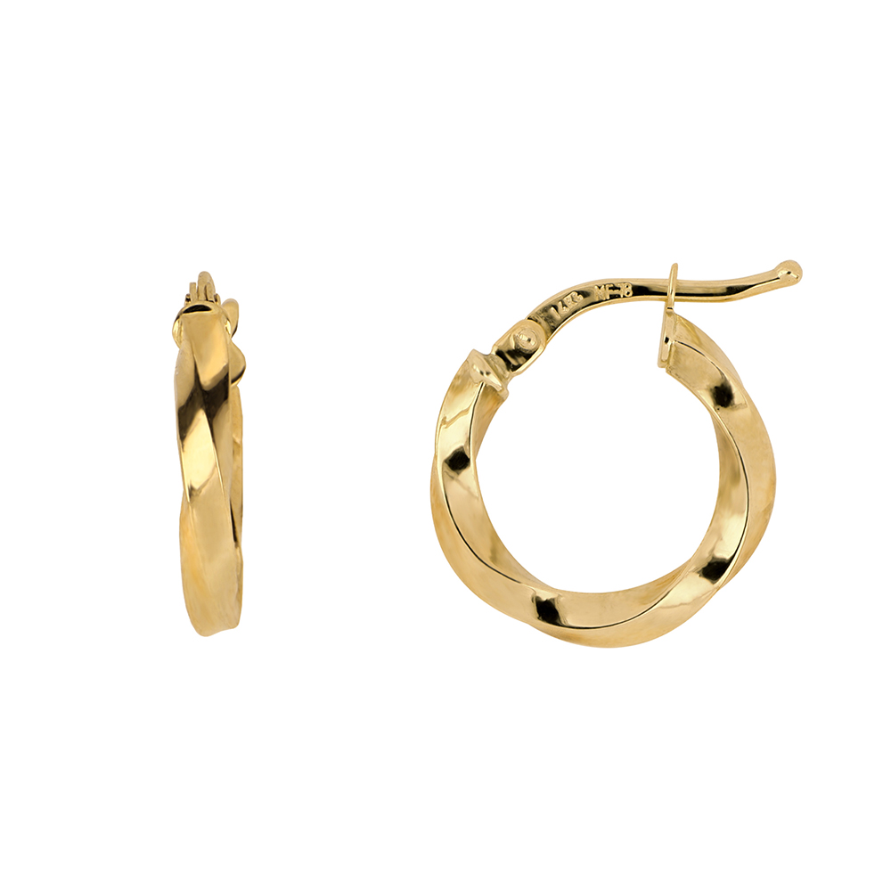 Foto 2 pulgar | Arracadas Espiral de Oro 14k Zekie