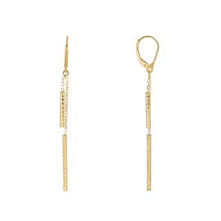 Foto 1 | Aretes Zekie 7078 Oro 14k Amarillo Barra Diamantados
