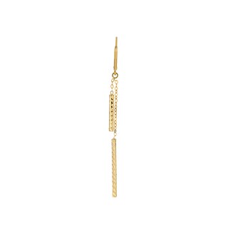 Foto 2 | Aretes Zekie 7078 Oro 14k Amarillo Barra Diamantados