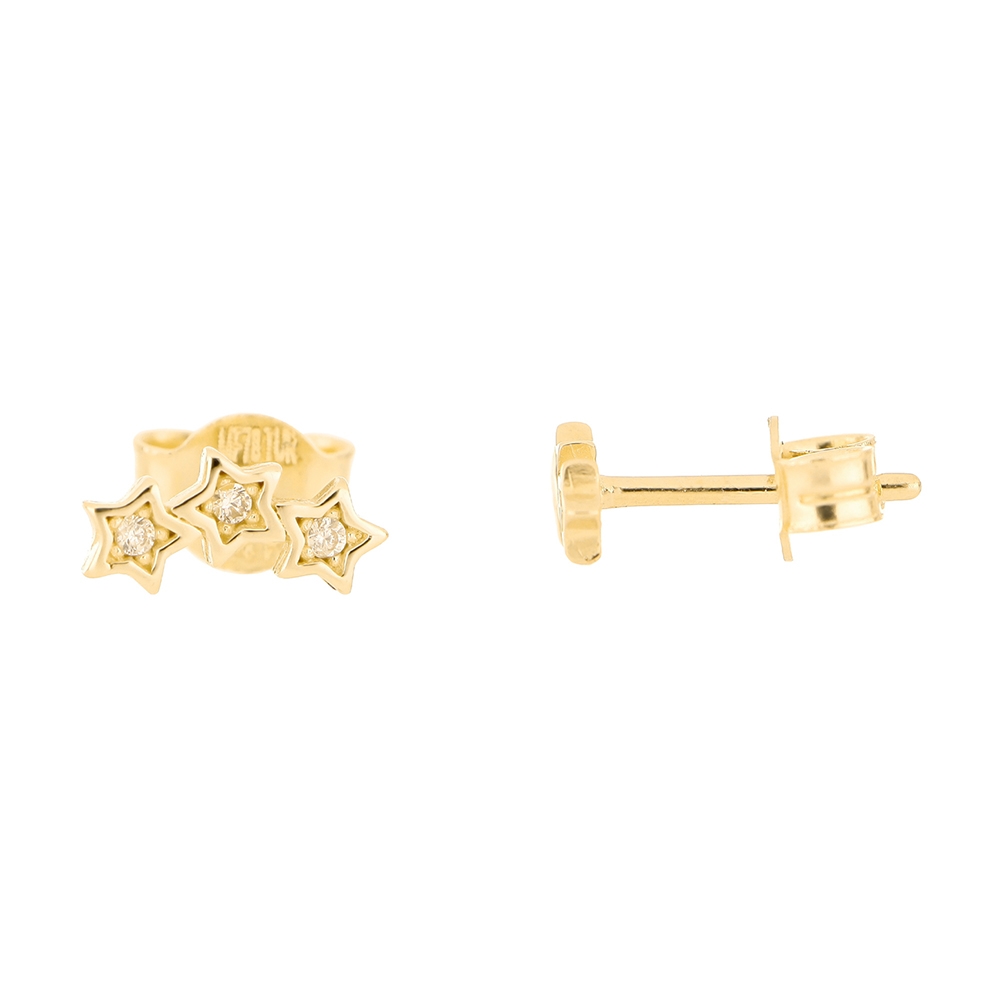 Foto 2 pulgar | Aretes Zekie 7057 Oro 14k Amarillo Con Zirconia