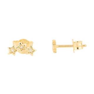 Foto 1 | Aretes Zekie 7057 Oro 14k Amarillo Con Zirconia