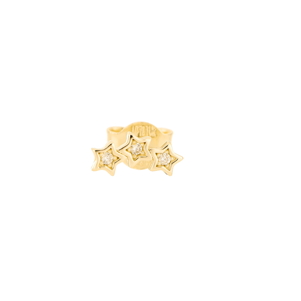 Foto 2 | Aretes Zekie 7057 Oro 14k Amarillo Con Zirconia