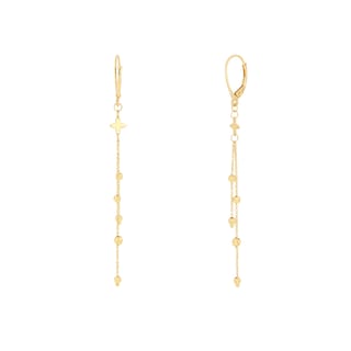 Foto 1 | Aretes Zekie 7139 Oro 10k Amarillo Largos De Flor