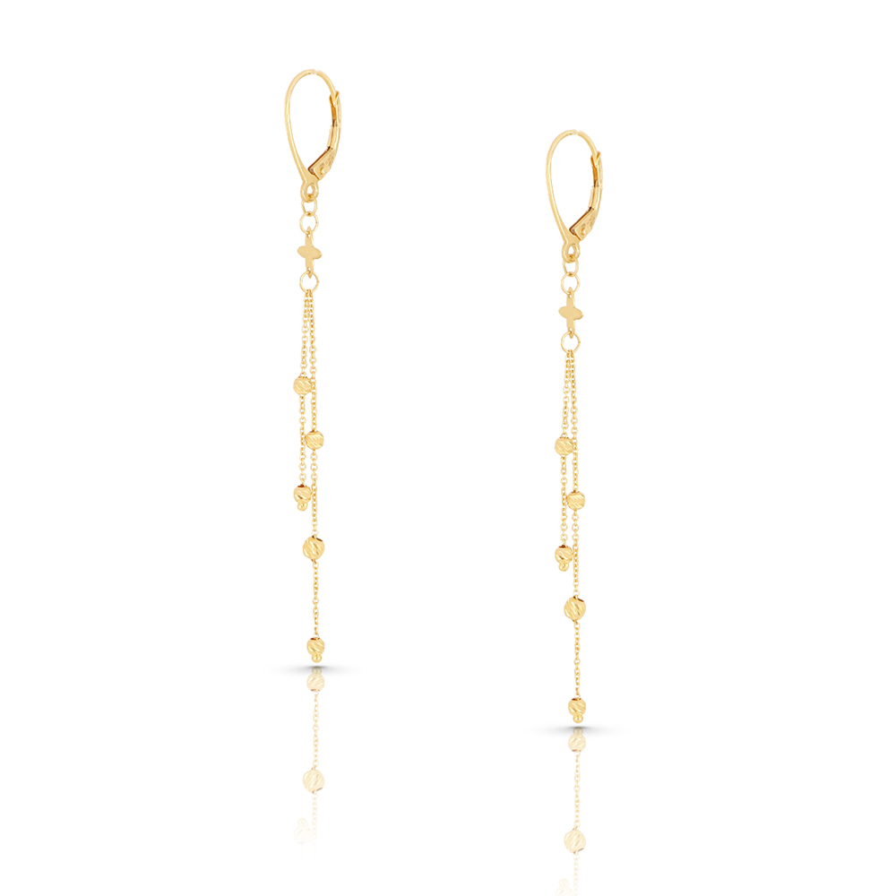 Foto 4 pulgar | Aretes Zekie 7139 Oro 10k Amarillo Largos De Flor