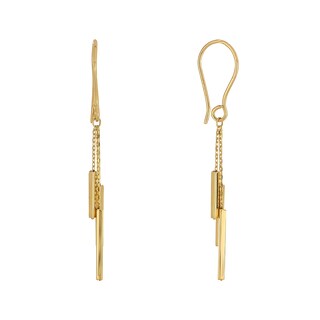 Foto 1 | Aretes Zekie 7174 Oro 14k Amarillo Barra Largas