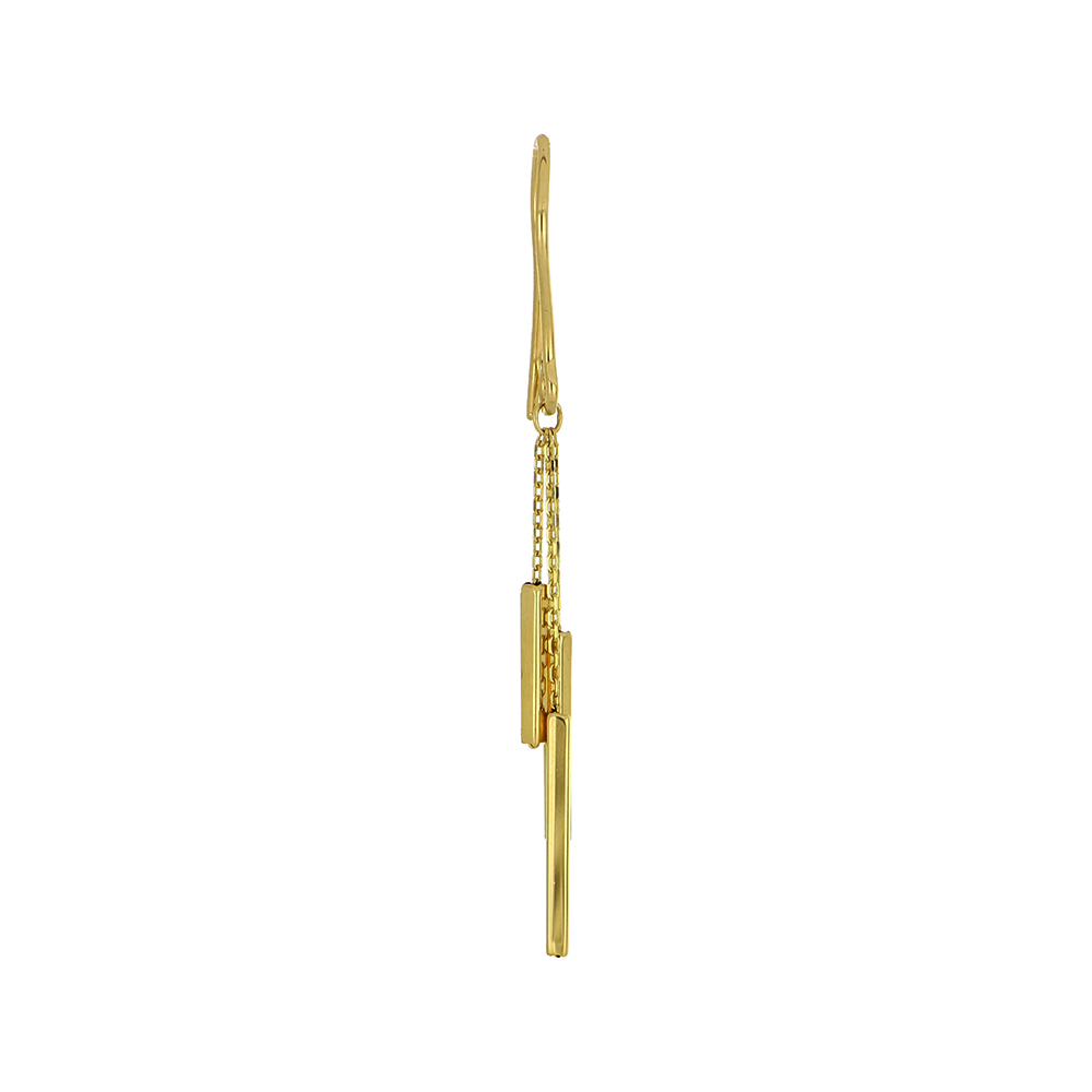Foto 2 | Aretes Zekie 7174 Oro 14k Amarillo Barra Largas