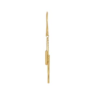 Foto 2 | Aretes Zekie 7174 Oro 14k Amarillo Barra Largas