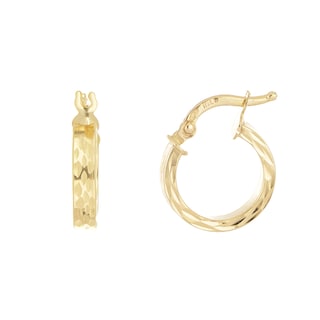 Foto 1 | Arracadas Zekie 7116 Oro 14k Amarillo Tubo Diamantado