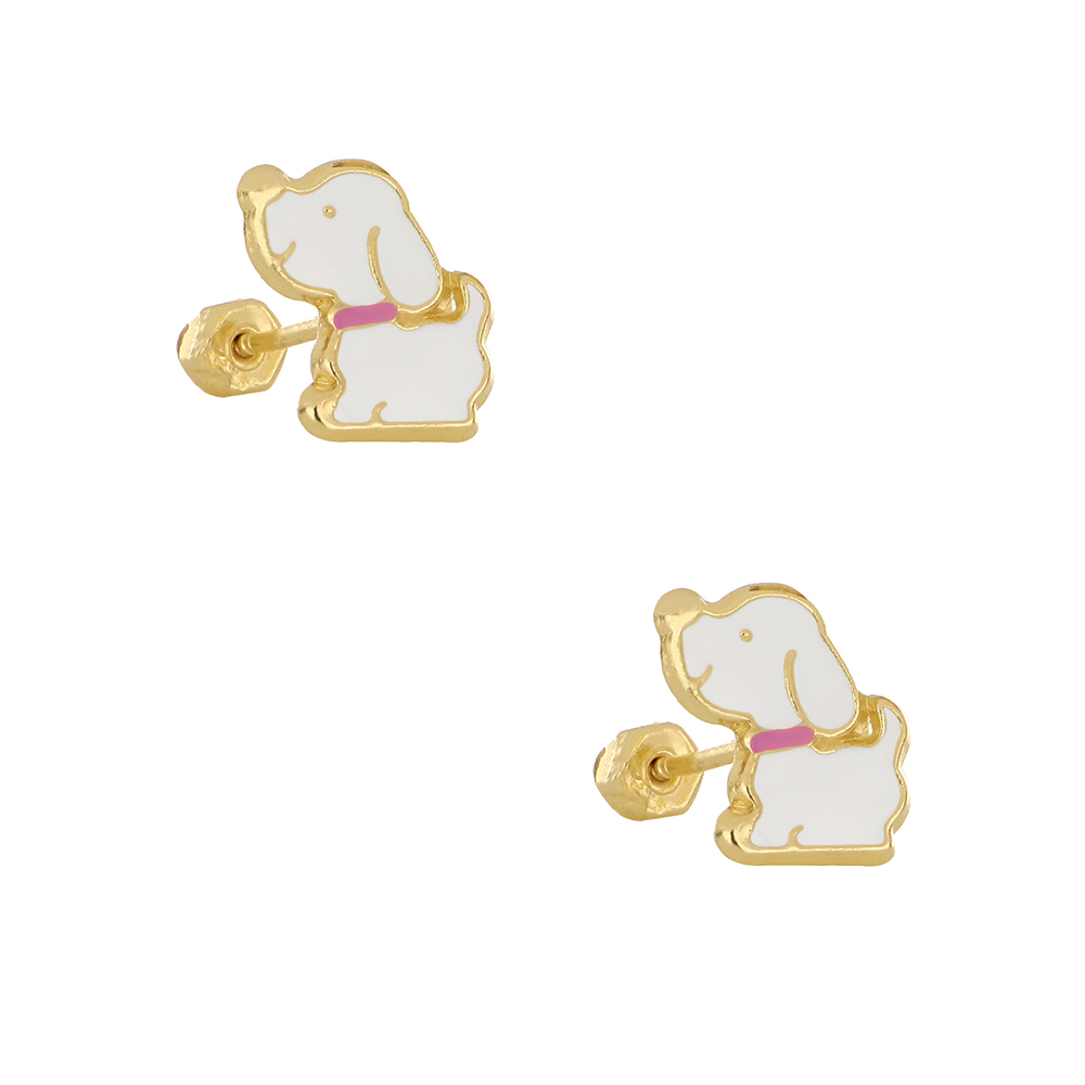 Foto 2 pulgar | Aretes Zekie 7284 Oro 14k Amarillo Perrito