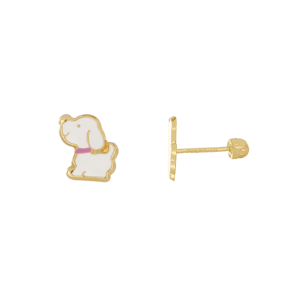 Foto 3 pulgar | Aretes Zekie 7284 Oro 14k Amarillo Perrito