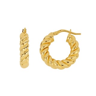 Foto 2 | Arracadas de Oro 14k 7211 Amarillo Espiral Diamantada