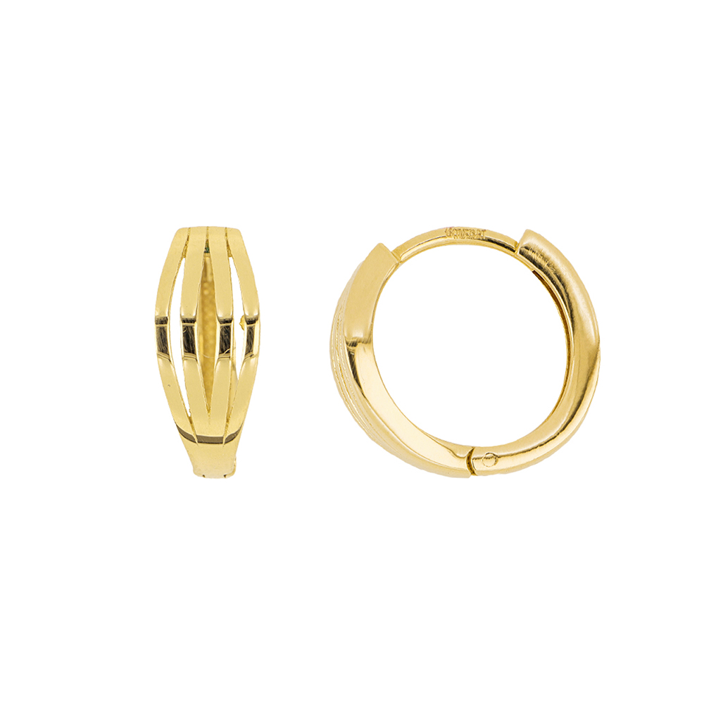 Foto 1 | Arracadas de Oro 14k Zekie 7212 Amarillo 4 Líneas