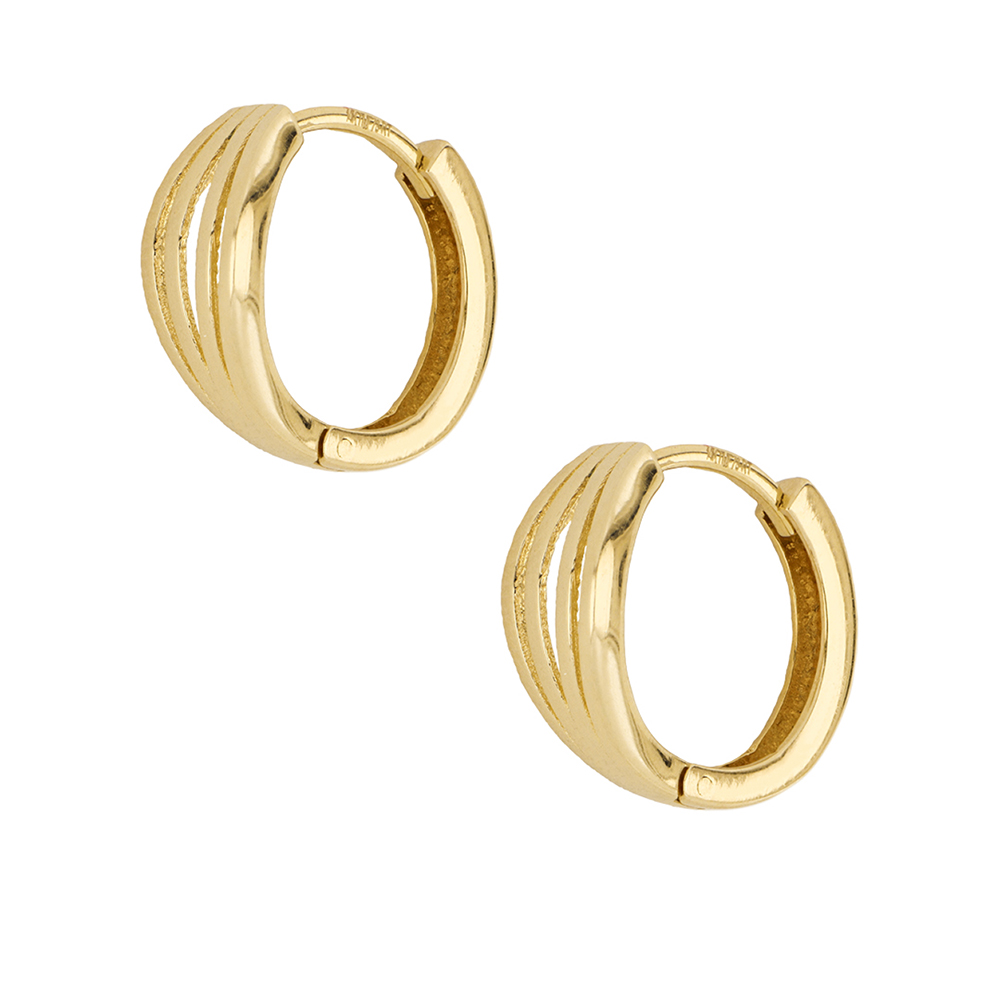 Foto 2 | Arracadas de Oro 14k Zekie 7212 Amarillo 4 Líneas