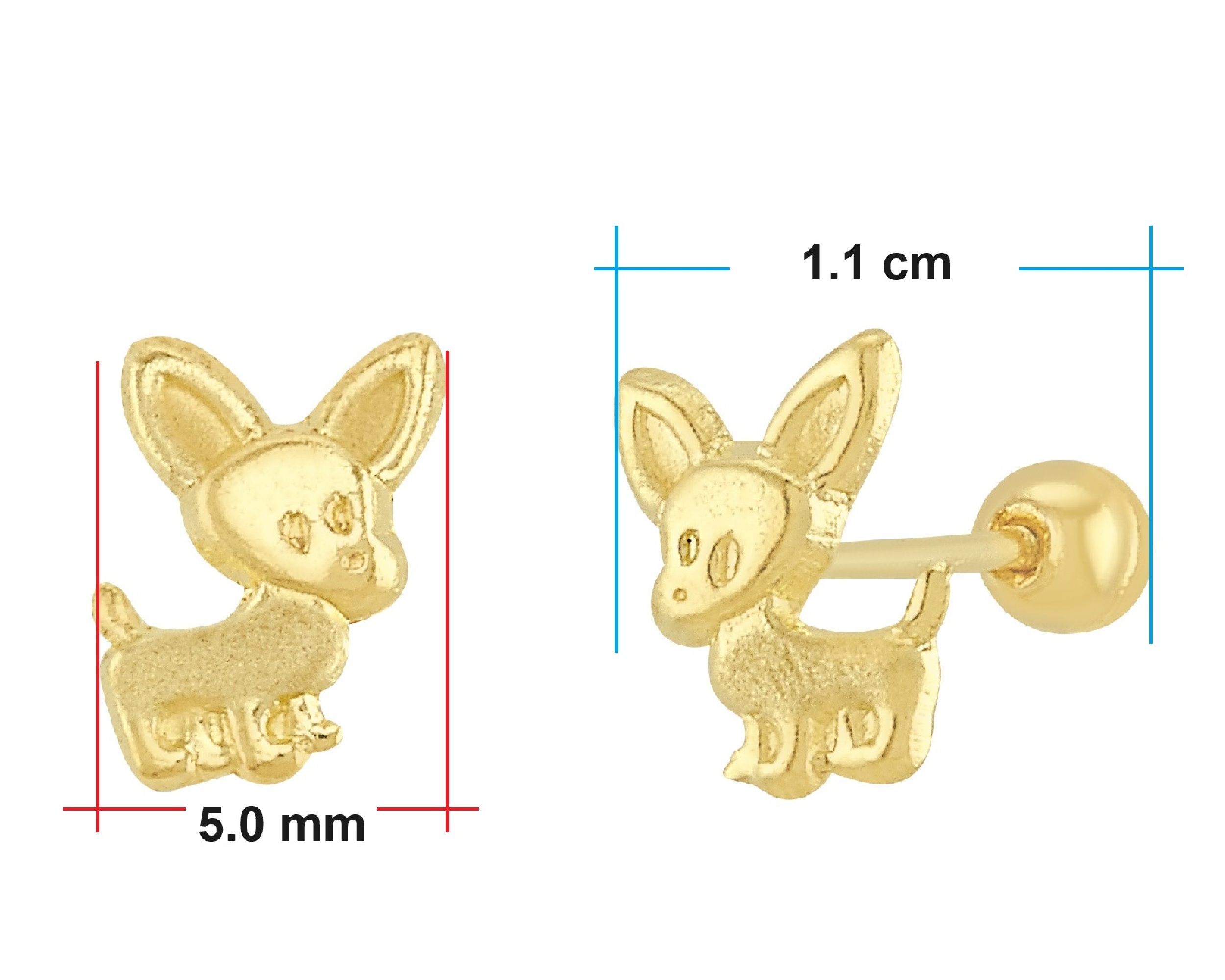 Foto 5 pulgar | Broquel Oro 10k Horoz Perrito C562
