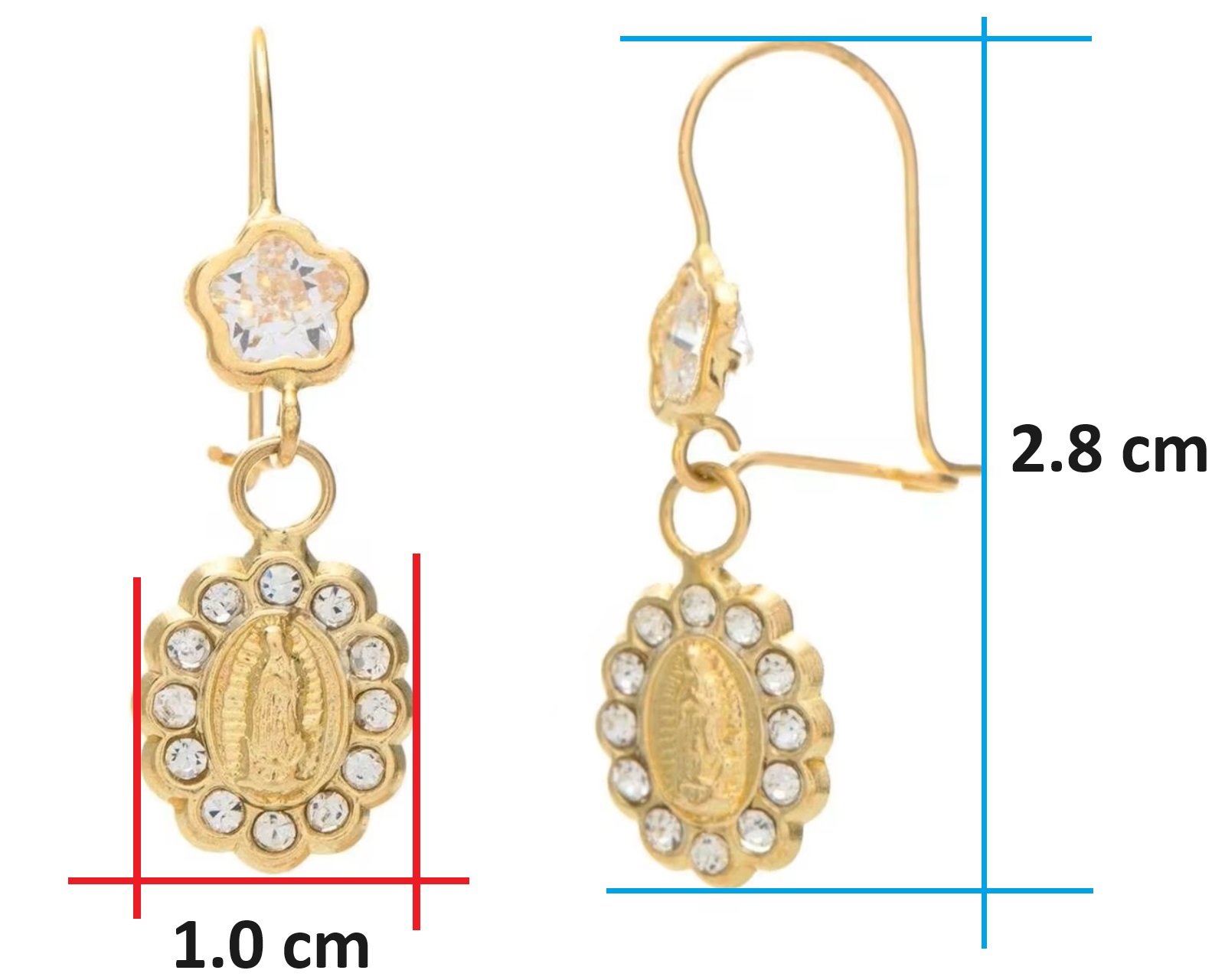 Foto 6 | Arete Oval Guadalupe Oro 10k Horoz C686