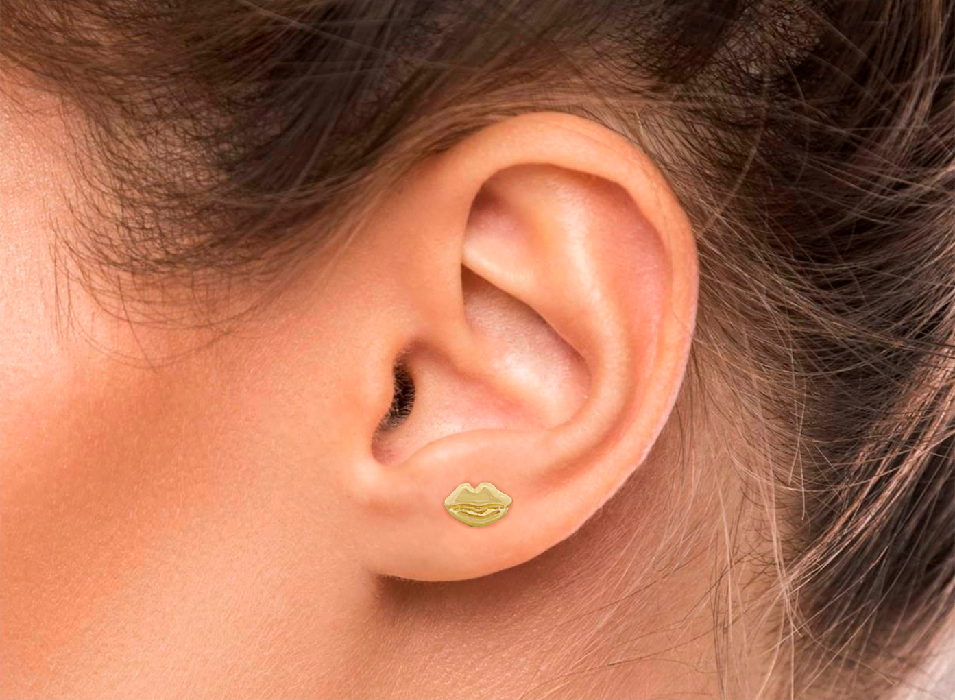 Foto 4 pulgar | Broquel Oro 10k Horoz Labios C499