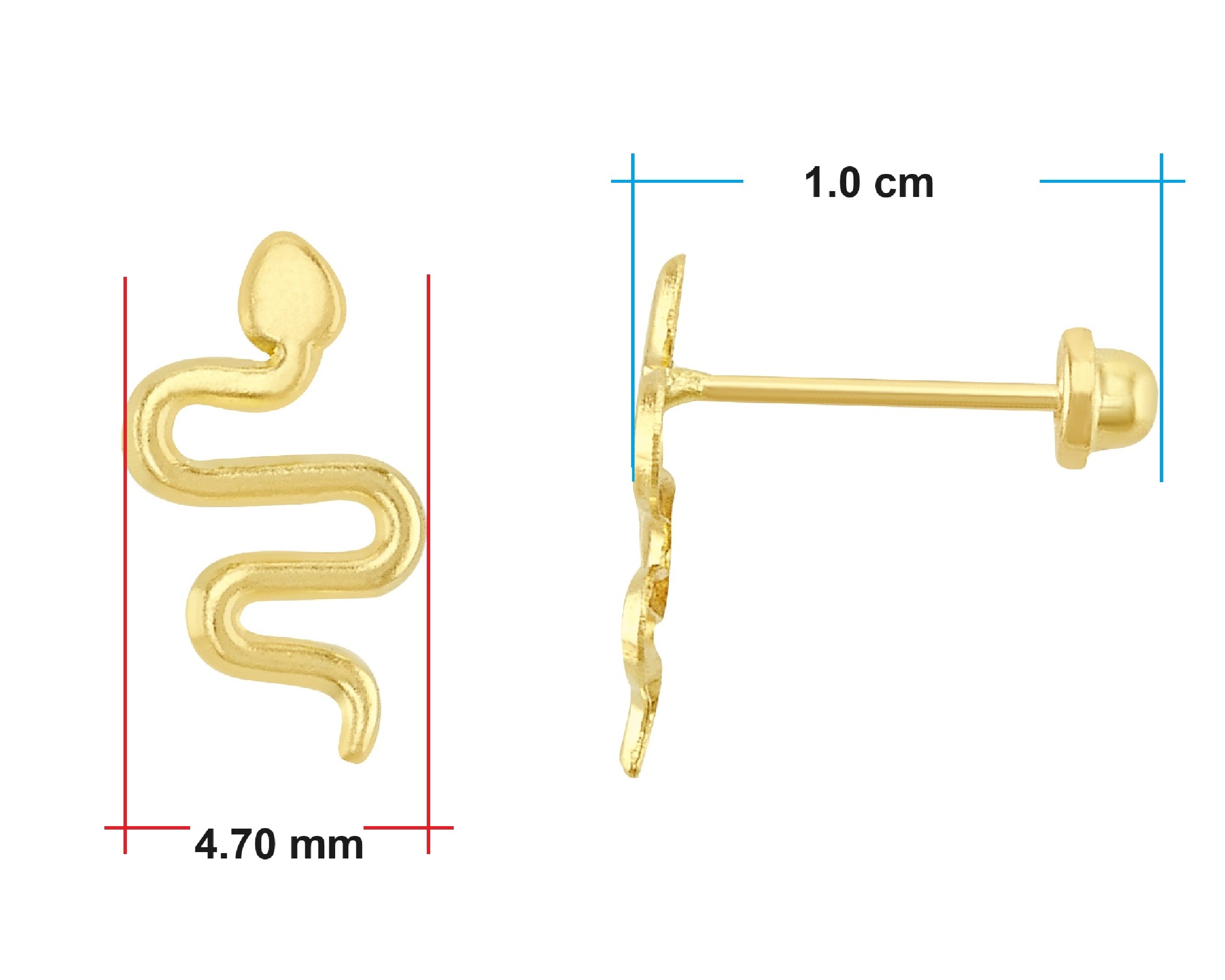 Foto 5 pulgar | Broquel Oro 10k Horoz Serpiente C559