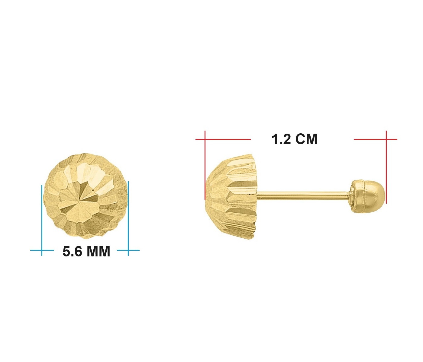 Foto 5 pulgar | Broquel Oro 10k Horoz Hongo Diamantado C429