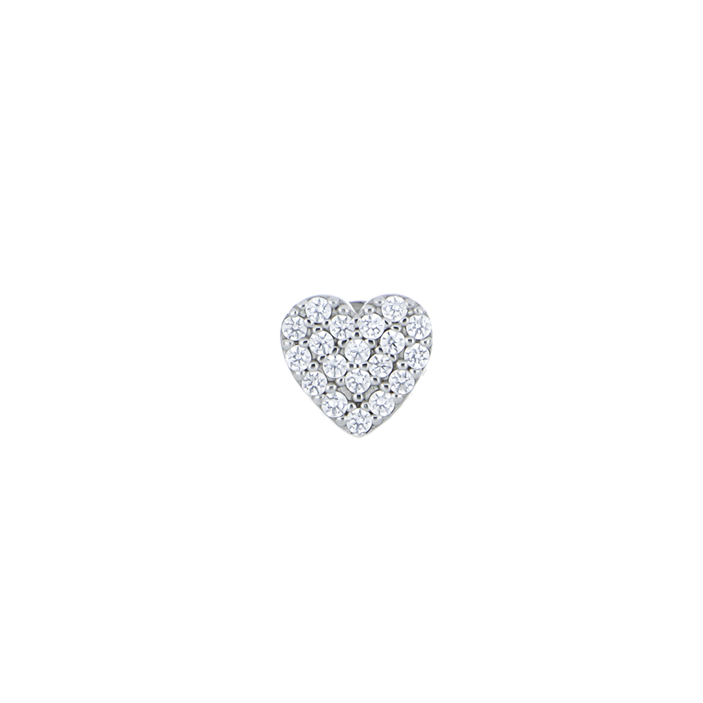 Foto 2 | Broquel Zekie 3021 Plata 0.925 Corazon Con Zirconias