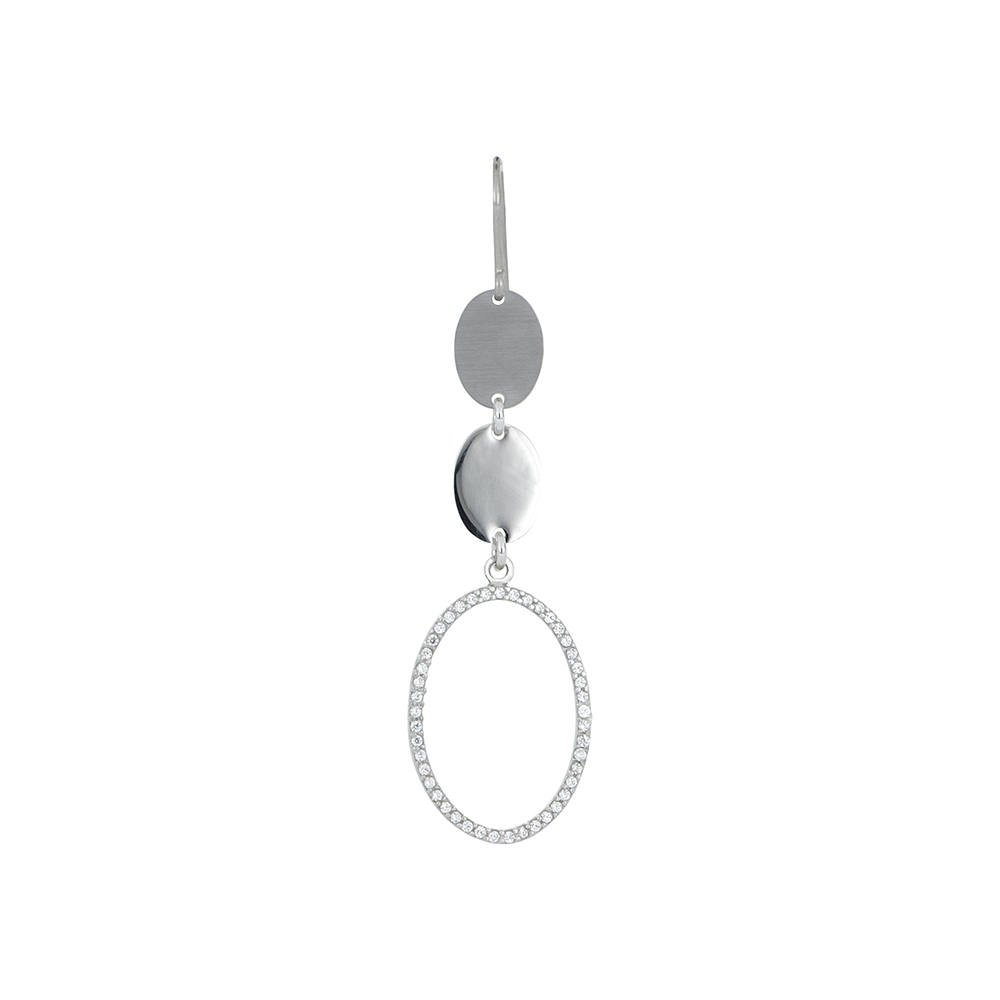 Foto 2 | Aretes Zekie 3012 Plata 0.925 Largos Ovalados