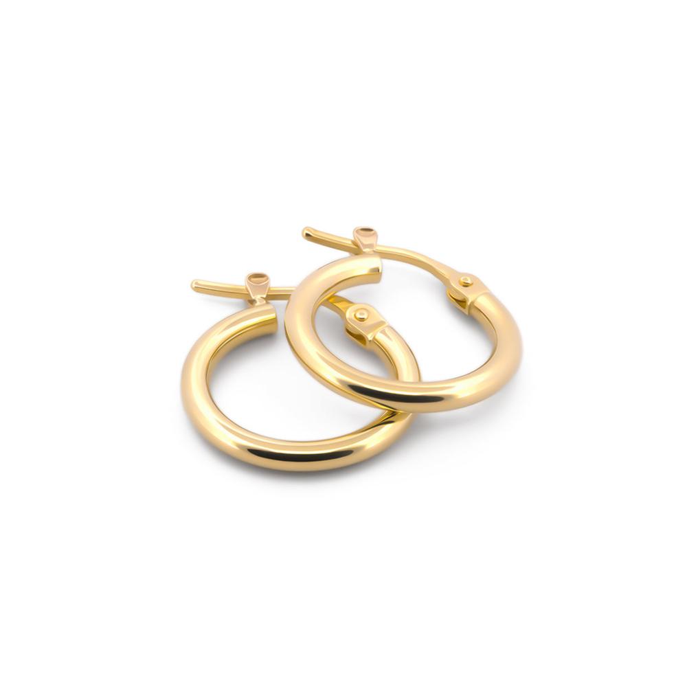 Foto 2 pulgar | Hermosas Arracadas Lisas 1.5 Cm Oro Italiano Sólido 10k