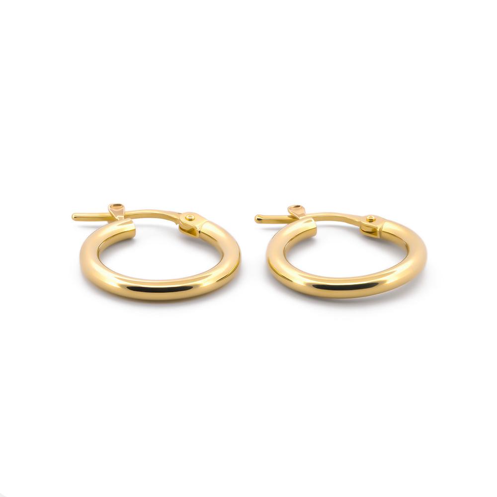Foto 3 pulgar | Hermosas Arracadas Lisas 1.5 Cm Oro Italiano Sólido 10k