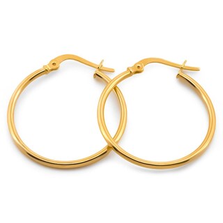 Foto 1 | Hermosas Arracadas Lisas 2.4 Cm Oro Italiano Sólido 10k