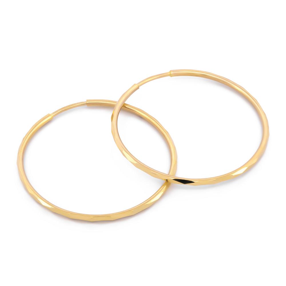 Foto 1 | Arracadas Facetadas Oro Sólido 2.4 Cm Oro Sólido 10k