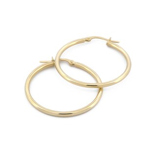 Foto 1 | Hermosas Arracadas Lisas 2.9 Cm Oro Italiano Sólido 14k