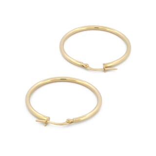 Foto 2 | Hermosas Arracadas Lisas 2.9 Cm Oro Italiano Sólido 14k