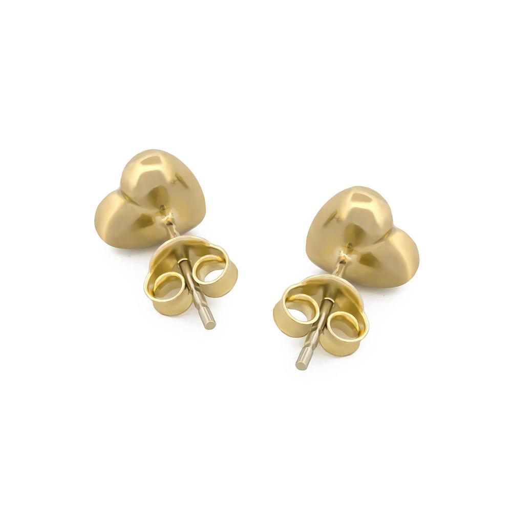 Foto 3 pulgar | Aretes Corazón Facetado Oro Sólido 10k
