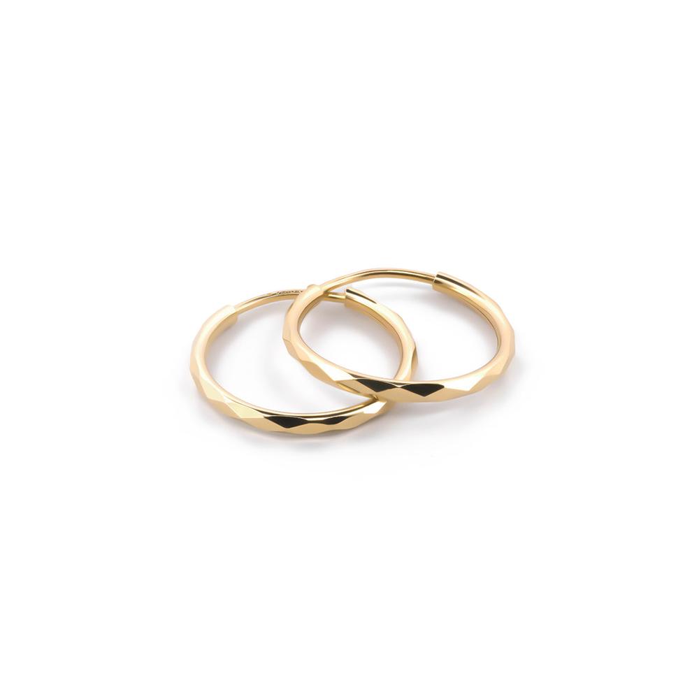 Foto 1 | Arracadas Facetadas Oro Sólido 1.2 Cm Oro Sólido 10k