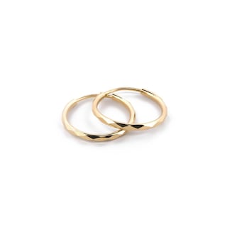 Foto 1 | Arracadas Facetadas Oro Sólido 1.2 Cm Oro Sólido 10k