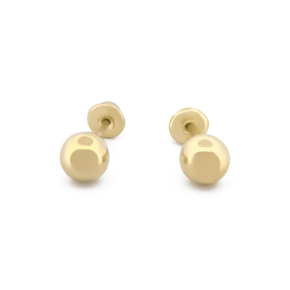 Foto 2 pulgar | Arete Broquel De Bola 3 Mm Oro Sólido 14k