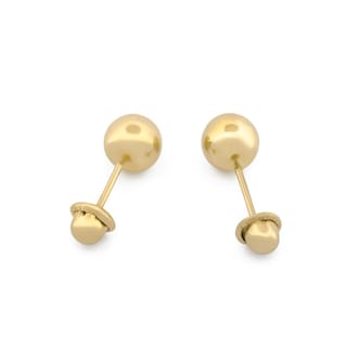 Foto 2 | Arete Broquel De Bola 3 Mm Oro Sólido 14k