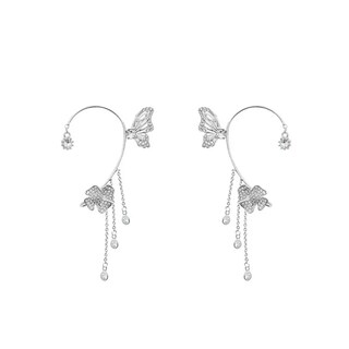 Foto 3 | Aretes De Mariposas Clip Largos 2 Piezas Lab.g Plata